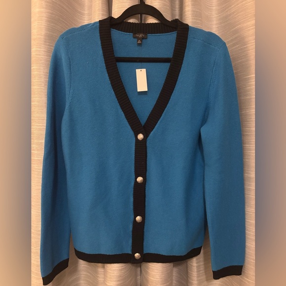 Talbots Sweaters - NWT Talbots Women’s Royal Blue Cardigan Silvertone Buttons Cotton Blend Size MP